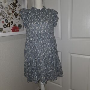 TALULAH Blue and White Floral Mini Dress